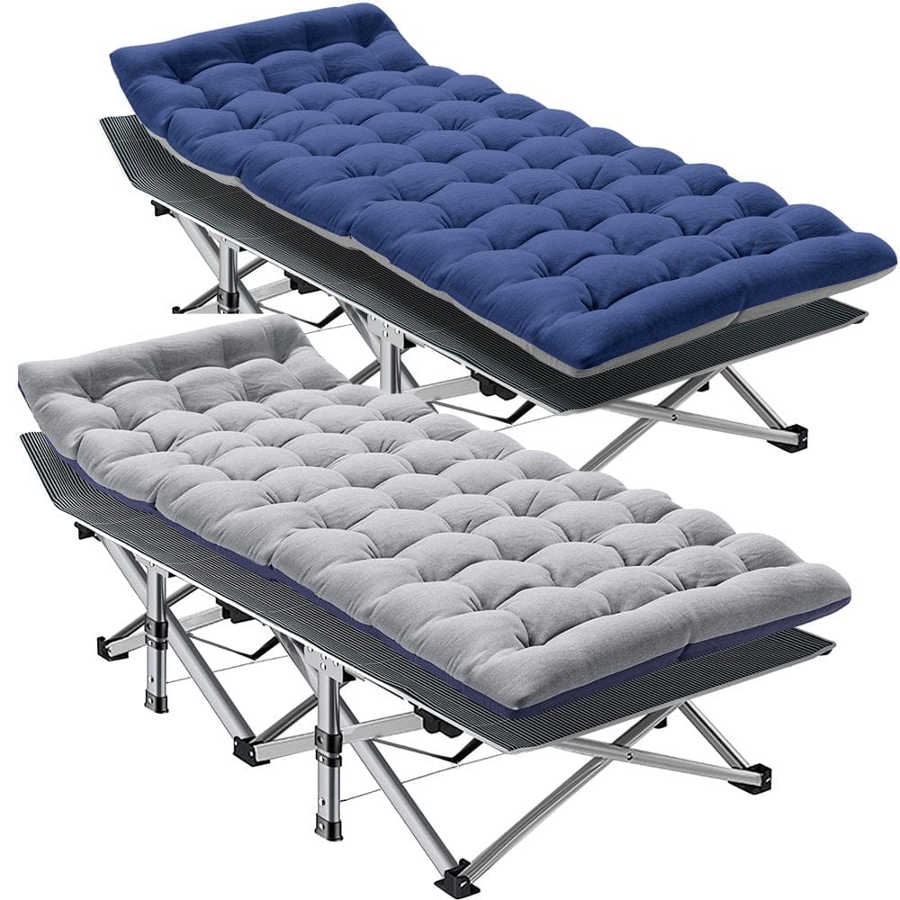 Slsy Camping Cot for Adults, Folding Cot Bed for Sleeping with 2 Sided Mattress & Carry Bag, Tent Cot, Supports 880 Lbs