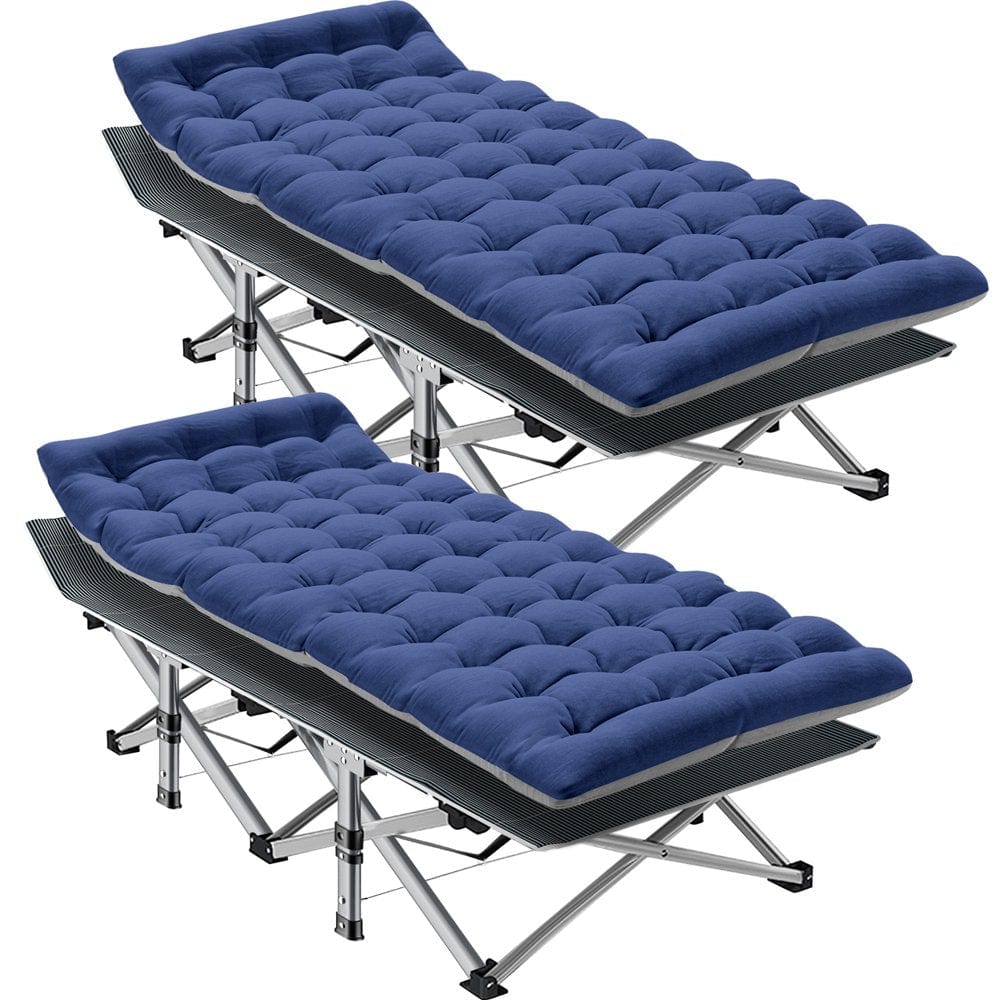 Slsy Camping Cot for Adults, Heavy Duty Sleeping Cots, Lightweight Folding Cot Guest Bed with Mattress and Carry Bag, Supports 880 Lbs