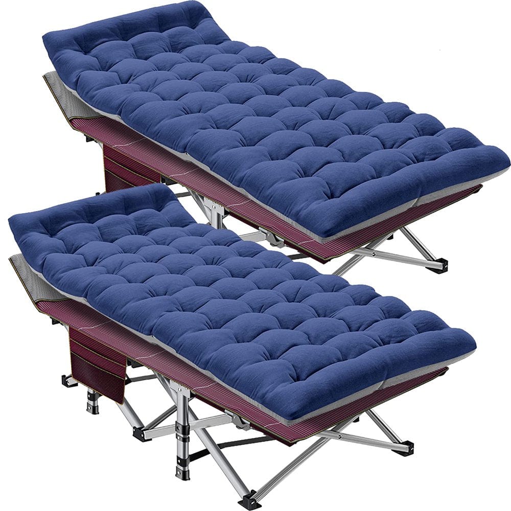 Slsy Camping Cot for Adults, Heavy Duty Sleeping Cots, Lightweight Folding Cot Guest Bed with Mattress and Carry Bag, Supports 880 Lbs