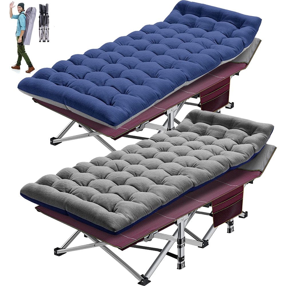 Slsy Cot, Folding Camping Cot for Adults, 75" X 28" Sleeping Cot, Heavy Duty Guest Bed with 2-Sided Velvet Mattress & Carry Bag