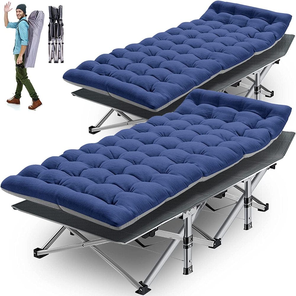 Slsy Cot, Folding Camping Cot for Adults, 75" X 28" Sleeping Cot, Heavy Duty Guest Bed with 2-Sided Velvet Mattress & Carry Bag