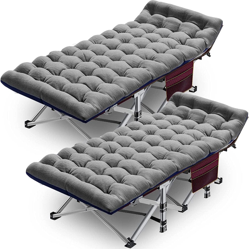 Slsy Cot, Folding Camping Cot for Adults, 75" X 28" Sleeping Cot, Heavy Duty Guest Bed with 2-Sided Velvet Mattress & Carry Bag