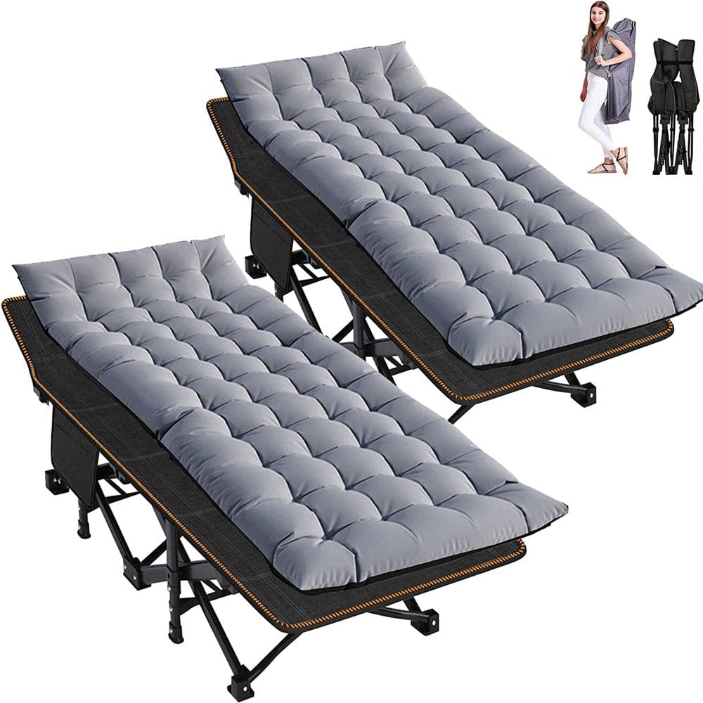 Slsy Cot, Folding Camping Cot for Adults, 75" X 28" Sleeping Cot, Heavy Duty Guest Bed with 2-Sided Velvet Mattress & Carry Bag
