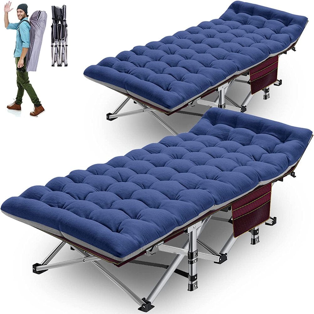 Slsy Cot, Folding Camping Cot for Adults, 75" X 28" Sleeping Cot, Heavy Duty Guest Bed with 2-Sided Velvet Mattress & Carry Bag