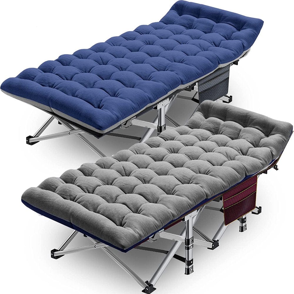 Slsy Cot, Folding Camping Cot for Adults, 75" X 28" Sleeping Cot, Heavy Duty Guest Bed with 2-Sided Velvet Mattress & Carry Bag