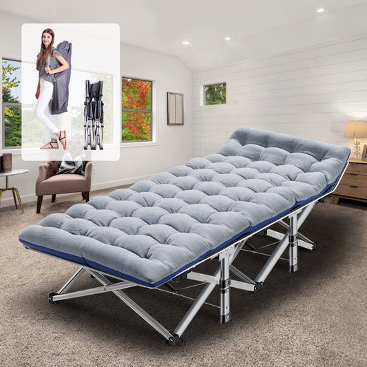 Slsy Folding Bed Cot with 3.3 Inch Mattress, 75"* 28" Sleeping Cot Guest Bed, Folding Camping Cots with Carry Bag