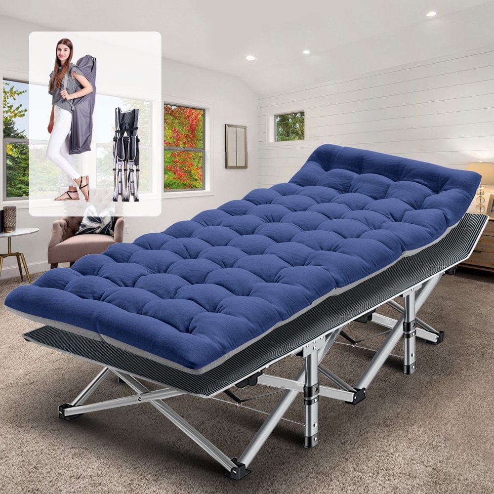Slsy Folding Bed Cot with 3.3 Inch Mattress, 75"* 28" Sleeping Cot Guest Bed, Folding Camping Cots with Carry Bag