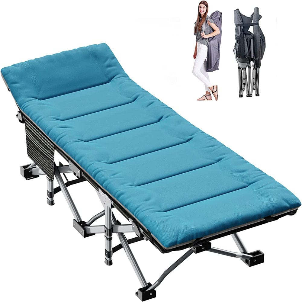 Slsy Folding Bed Cot with 3.3 Inch Mattress, 75"* 28" Sleeping Cot Guest Bed, Folding Camping Cots with Carry Bag