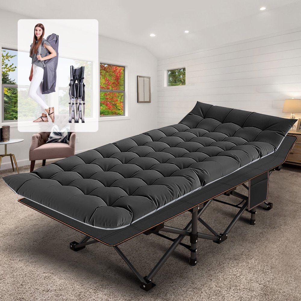 Slsy Folding Bed Cot with 3.3 Inch Mattress, 75"* 28" Sleeping Cot Guest Bed, Folding Camping Cots with Carry Bag