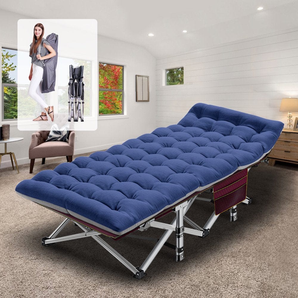 Slsy Folding Bed Cot with 3.3 Inch Mattress, 75"* 28" Sleeping Cot Guest Bed, Folding Camping Cots with Carry Bag