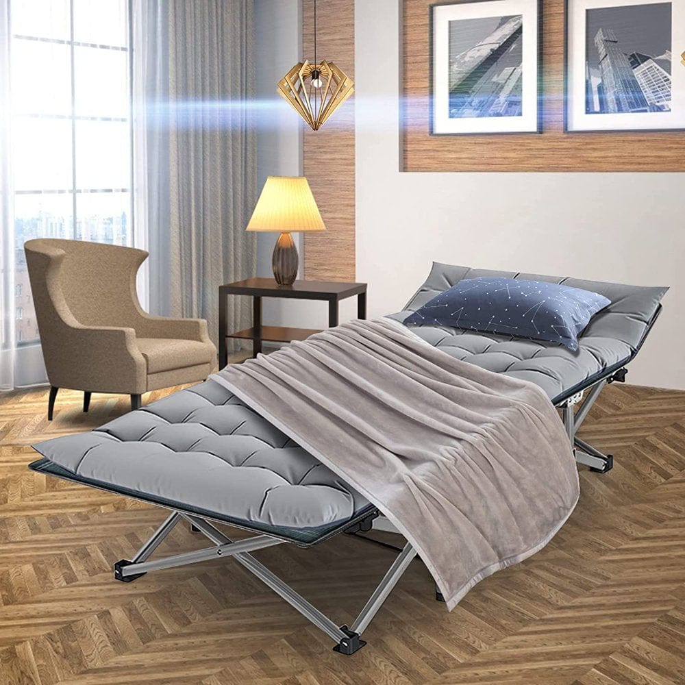 Slsy Folding Bed Cot with 3.3 Inch Mattress, 75"* 28" Sleeping Cot Guest Bed, Folding Camping Cots with Carry Bag