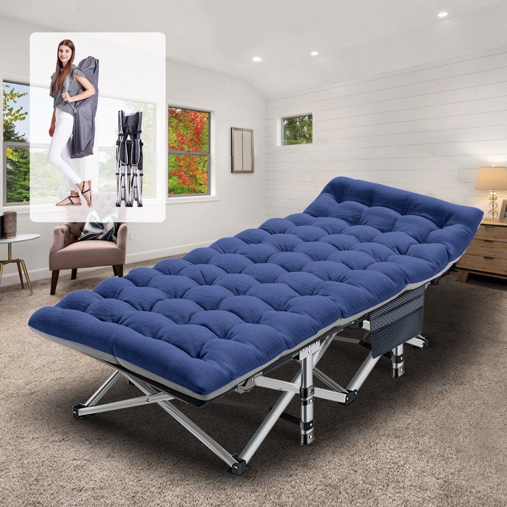 Slsy Folding Bed Cot with 3.3 Inch Mattress, 75"* 28" Sleeping Cot Guest Bed, Folding Camping Cots with Carry Bag