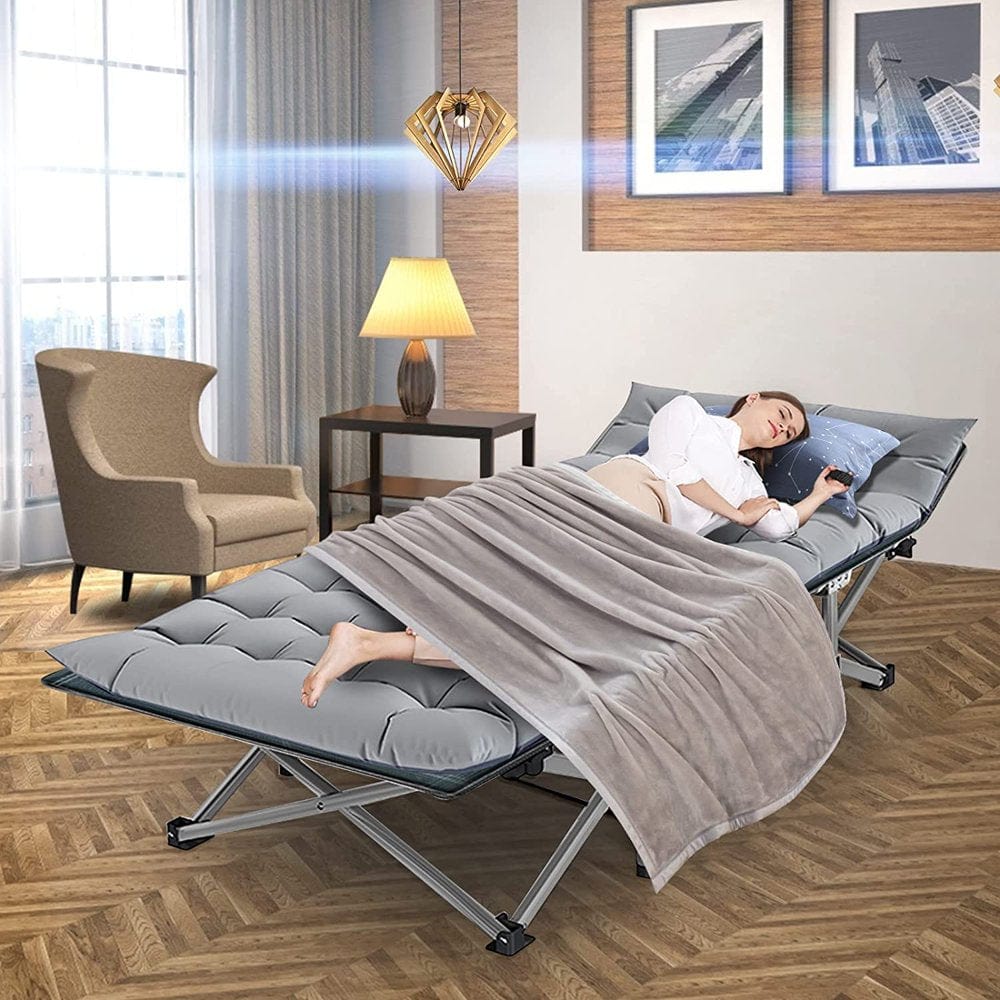 Slsy Folding Bed Cot with 3.3 Inch Mattress, 75"* 28" Sleeping Cot Guest Bed, Folding Camping Cots with Carry Bag