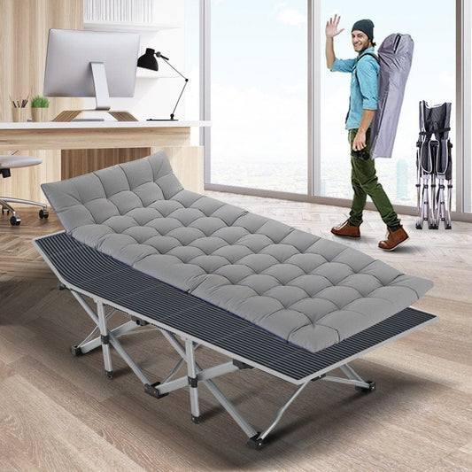 Slsy Folding Camping Cots for Adults 880 Lbs, 28" Extra Wide Sturdy Portable Folding Cot Sleeping Cot with Mattress & Carry Bag for Camp Home Office