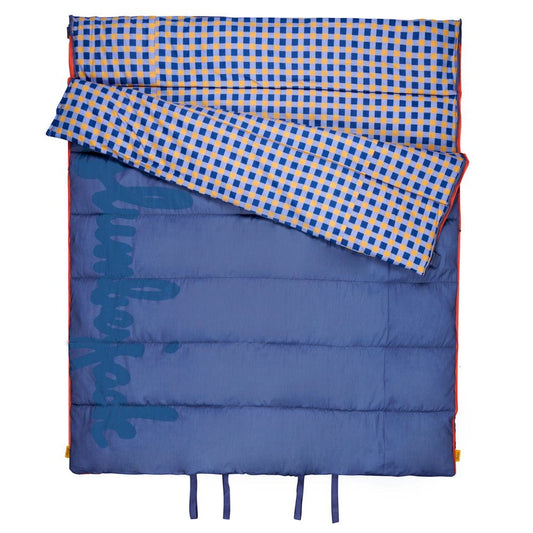 Slumberjack Grand Lake 30-Degree 2 Person Deluxe Sleeping Bag, Blue, 70"X80"