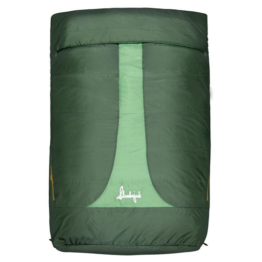 Slumberjack Grizzly Glades 25-Degree 2 Person Hooded Sleeping Bag, Green, 66"X88"