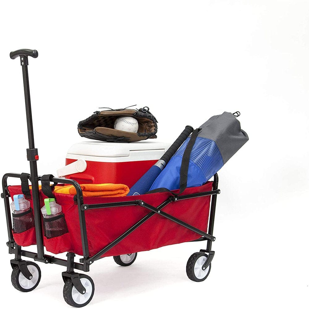 SUW-200 Lightweight Steel Frame Folding Utility Wagon Cart with Pockets NAVY