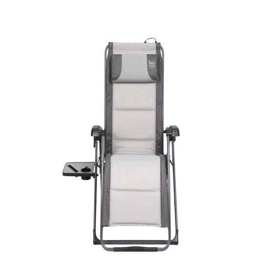 Timber Ridge Banyon Reclining Outdoor Zero Gravity Lounger, Gray, Polyester, Adult Use, 350 Lb Seating Capacity