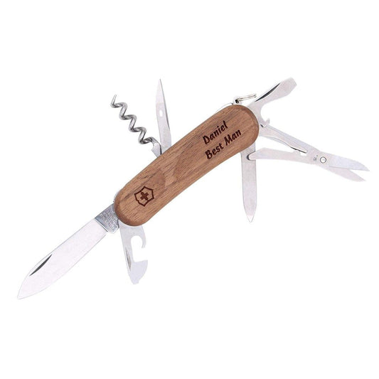 Victorinox Swiss Army Evolution Wood14 Pocket Knife, Engraved