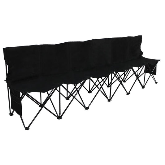Yaheetech 6 Seats Portable Folding Bench for Sports Camping, Black