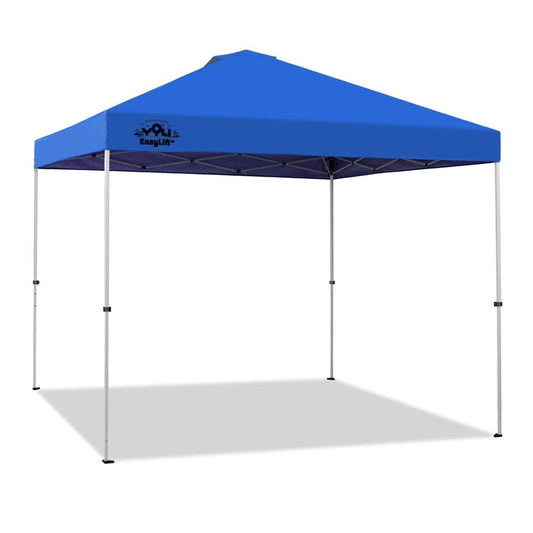 YOLI Moab Easylift 100 10’X10’ Instant Pop-Up Canopy Tent with Wheeled Carry Bag Cyan Blue Top